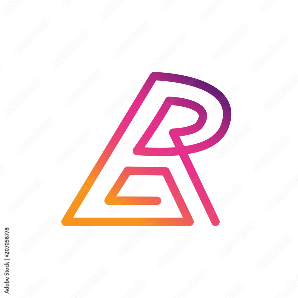 letter BR line art color gradient letter BR line art color gradient