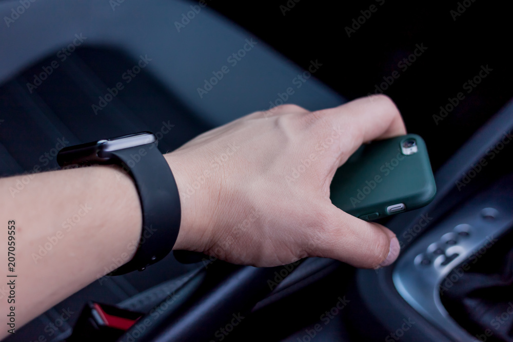 male hand in car male hand in car