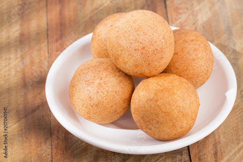 Traditional Colombian bu  uelo - Deep Fried Cheese Bread