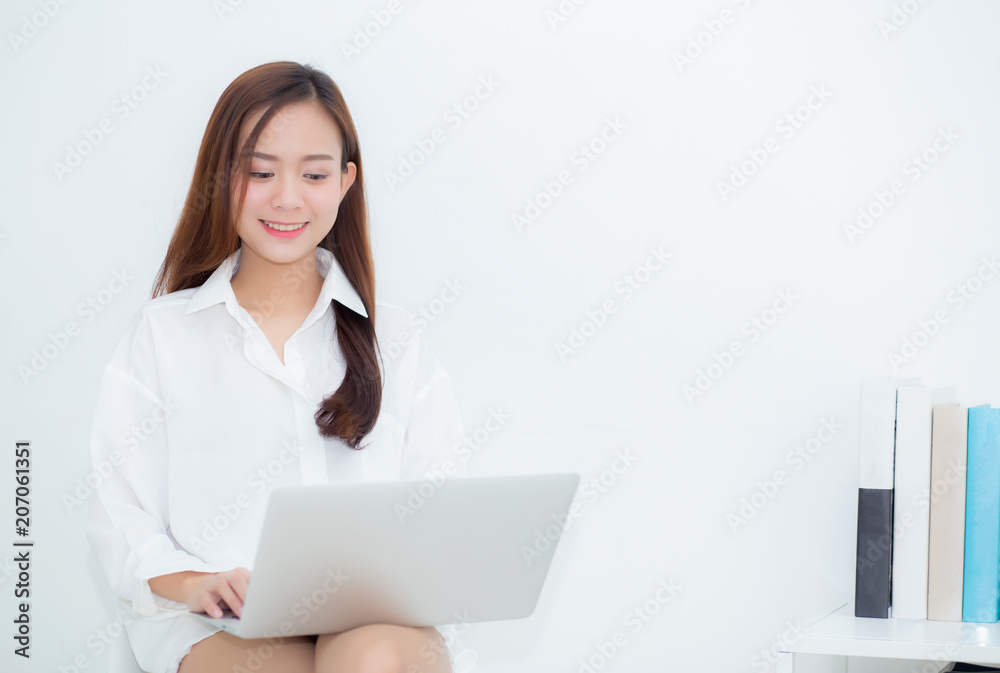 Beautiful young asian woman using laptop for leisure on sofa, girl working online with notebook freelance, communication business concept. Beautiful young asian woman using laptop for leisure on sofa, girl working online with notebook freelance, communication business concept.