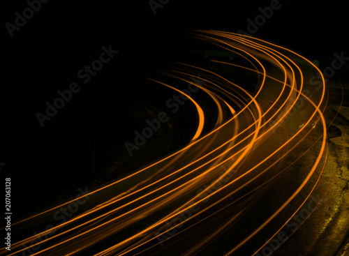 Long exposure at night orange streaks
