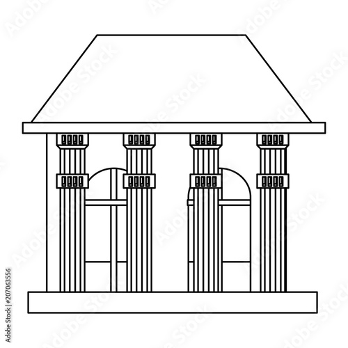 building with pillars over white background, vector illustration photo