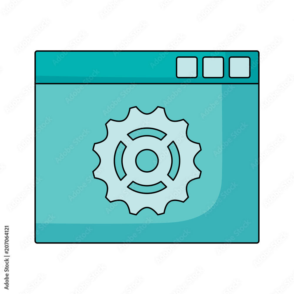 web interface with gear wheel icon over white background, vector illustration web interface with gear wheel icon over white background, vector illustration