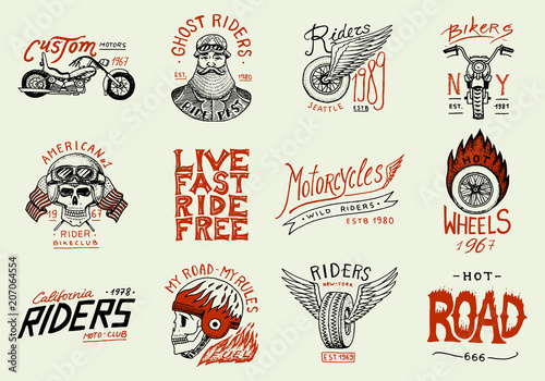Fotografia Motorcycles and biker club templates