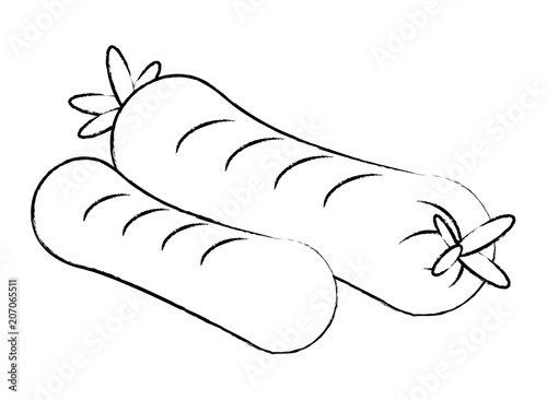 german sausages icon over white background, vector illustration
