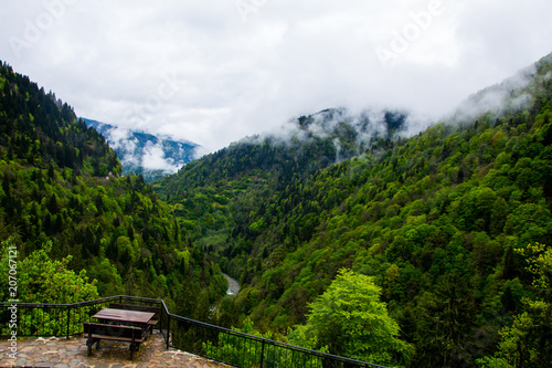 View from the Trabzon castle to the balcony and landscape around photo
