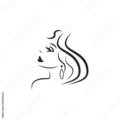 logo of the girl for the beauty salon icon. Element of beauty saloon icon for mobile concept and web apps. Detailed logo of the girl for the beauty salon icon