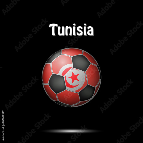 Flag of Tunisia in the form of a soccer ball