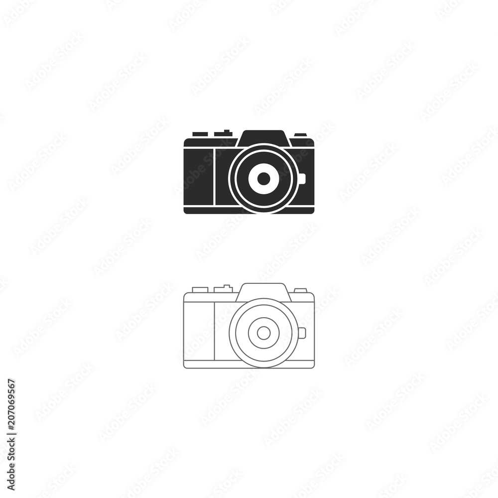 line&black camera vector icon. line&black camera vector icon.
