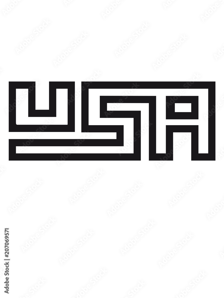 text amerika vereinigte staaten sterne 3 farben USA nation blau weiß rot flagge design logo cool