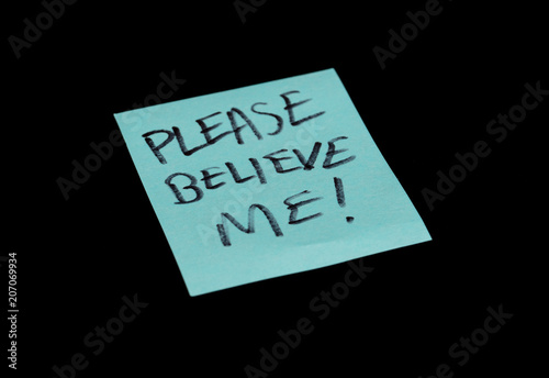 please believe me is on your note pad