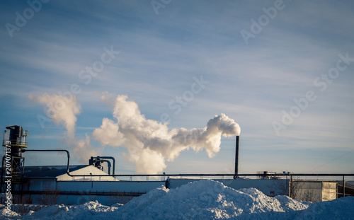 pollution producing pipe in winter 

 photo