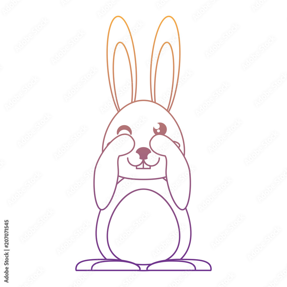 Obraz premium cute bunny icon over white background, colorful design. vector illustration
