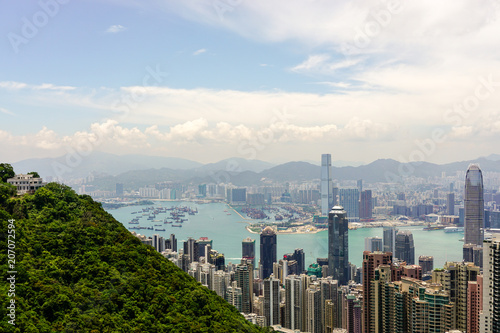 Cityscape from Victoria Peak over financial district of Hong Kong