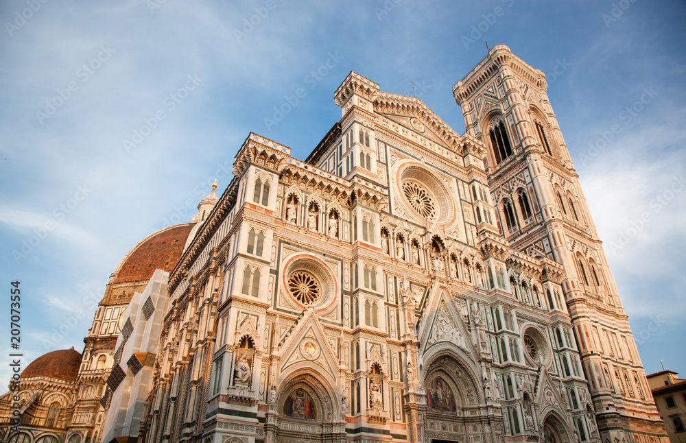 detail of Florence Duomo. Basilica di Santa Maria del Fiore (Basilica of Saint Mary of the Flower) in Florence, Italy