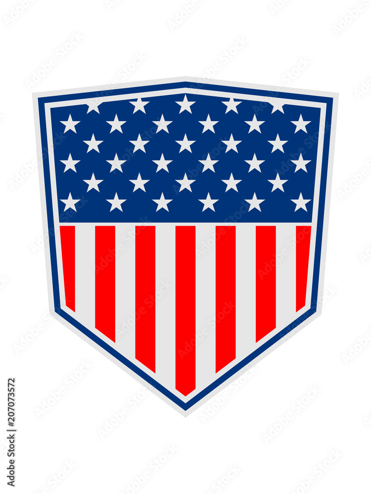 schild wappen emblem usa vereinigte staaten amerika 3 farben nation blau weiß rot flagge design logo cool