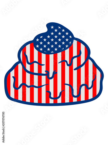 Scheiße Haufen Häufchen Kacke Kot Ekelig Land Amerika Vereinigte Staaten  Sterne 3 Farben Usa Nation Blau Weiß Rot Flagge Design Logo Cool Stock  Illustration | Adobe Stock