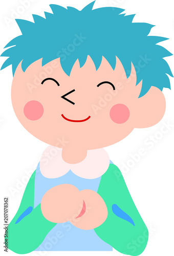 Laughing boy with spiky hair 2