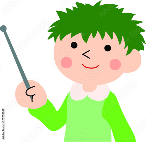 Pointing boy with spiky hair 1