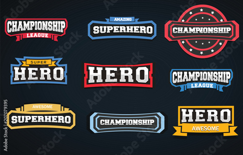 Super Hero Typography Stickers or Graphics for Tshirts.