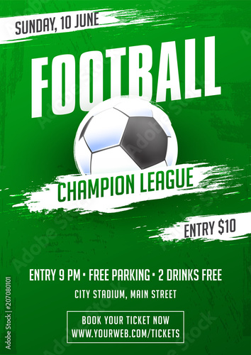 Football championships flyer, banner or poster design.