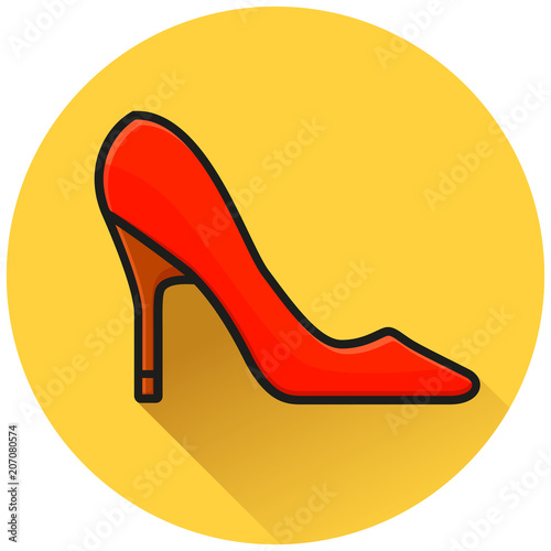 high heels circle flat icon