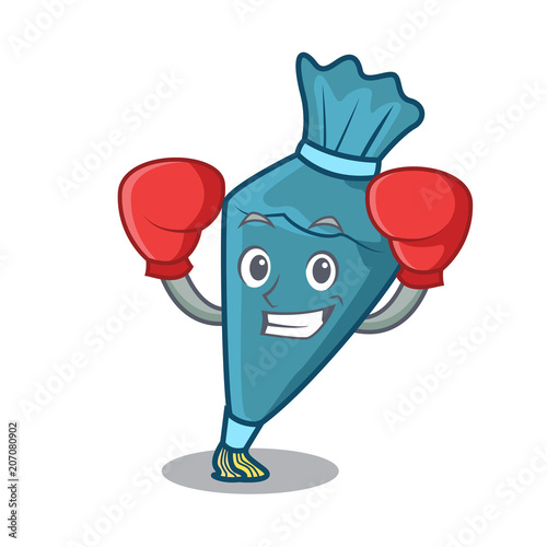 Boxing pastrybag character cartoon style