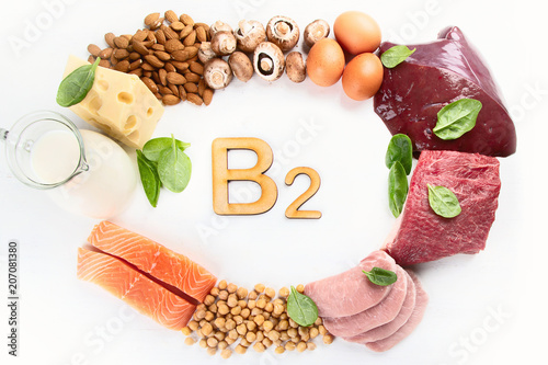 Canvas Print Food rich in vitamin B2