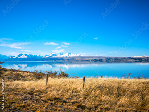 Autumn in Lake Pukaki , south Island, New Zealand landscape