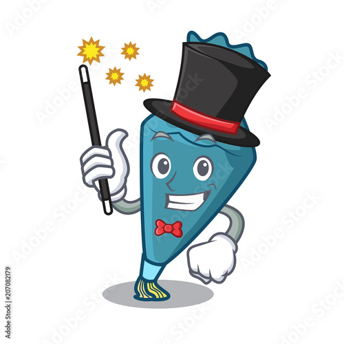 Magician pastrybag mascot cartoon style