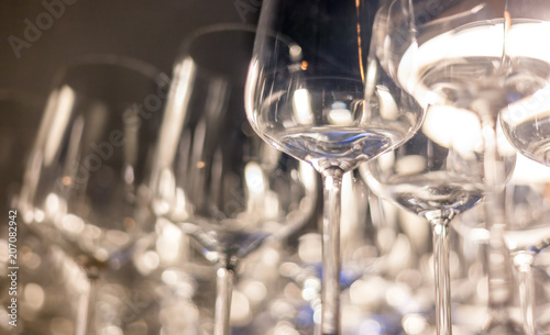 Принти на полотні Empty glass glasses on the shelf, abstract background and texture, image with so