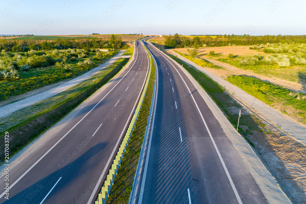 Aerial view on the route