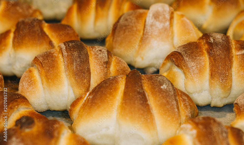 Homemade croissants with sweet filling Homemade croissants with sweet filling