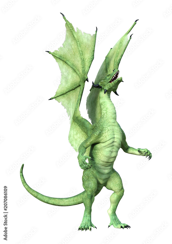 Obraz premium 3D Rendering Fantasy Dragon on White