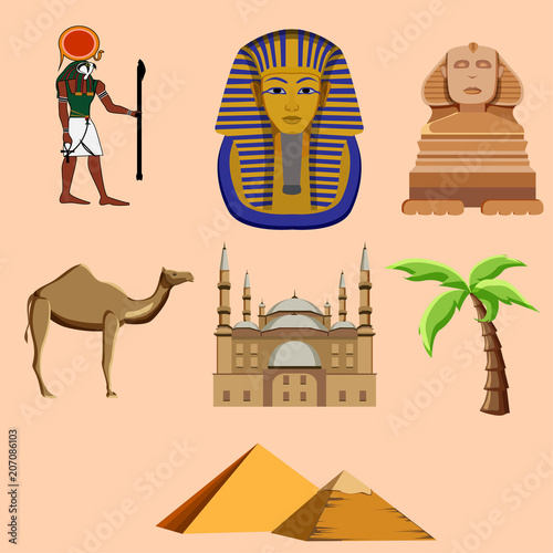 Egypt traditional isolated symbols.