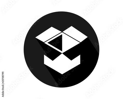 gestalt box business company office corporate image vector icon logo
