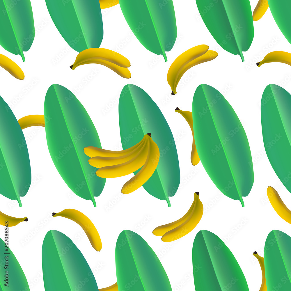 Banana Leaves Seamless Pattern