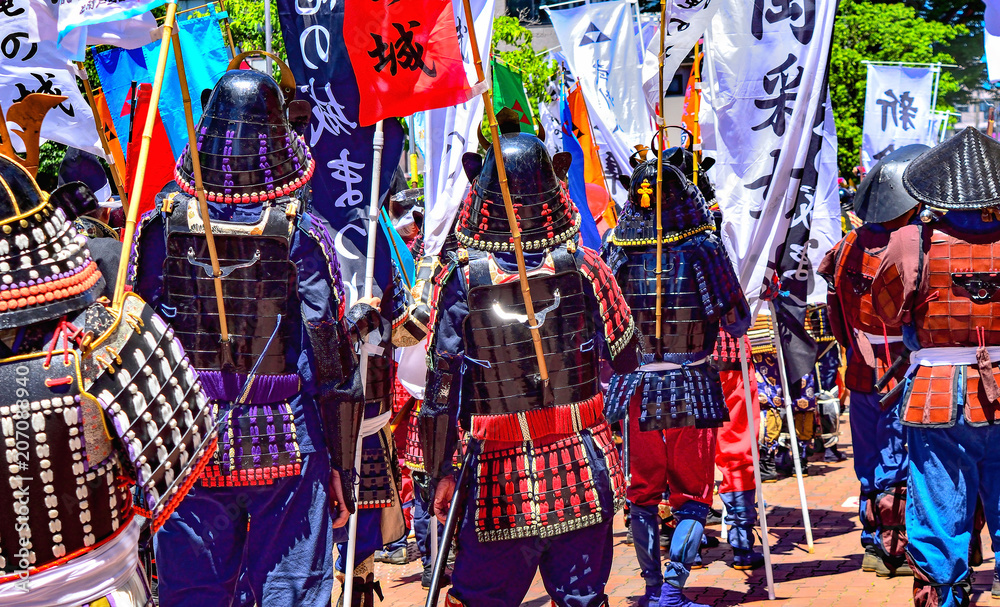 Naklejka premium 武者行列 samurai