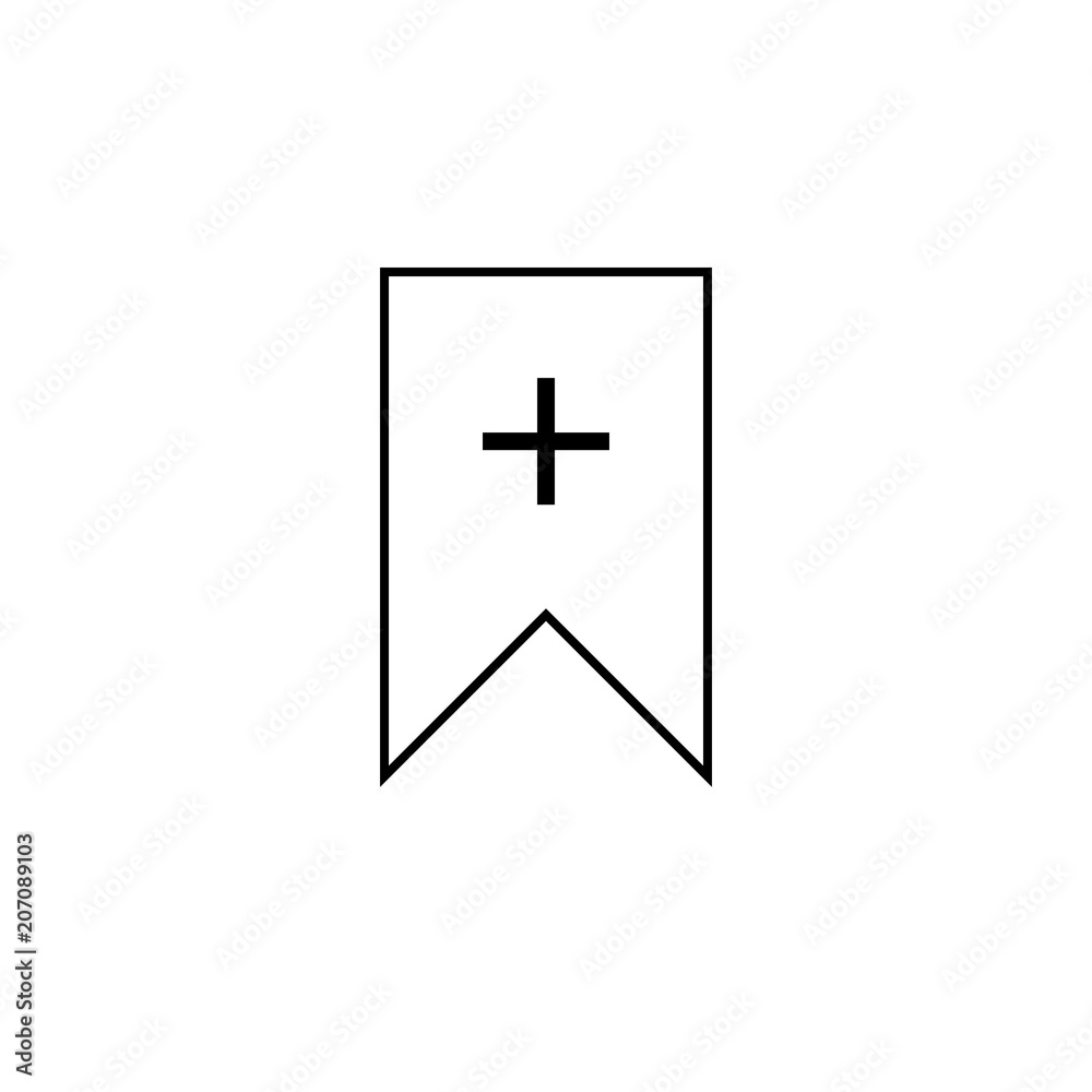 Outlined bookmark sign. Add to favorive icon. Save symbol illustration Outlined bookmark sign. Add to favorive icon. Save symbol illustration