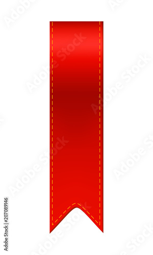 Red bookmark ribbon. Simple bookmarker icon illustration