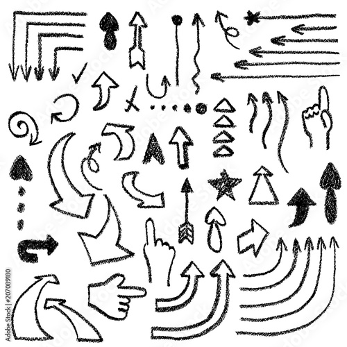 クレヨンで描いた矢印のイラスト