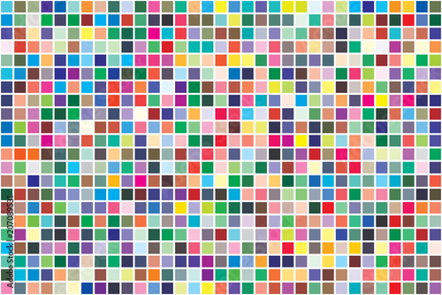 Vector color palette. 726 different colors chaotically scattered. Pattern size 231 x 154 mm.