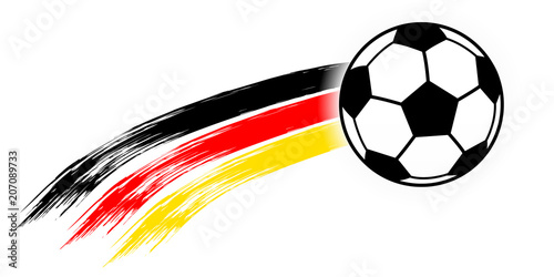  Fu  ball mit Deutschlandfahne Fu  ballrasen