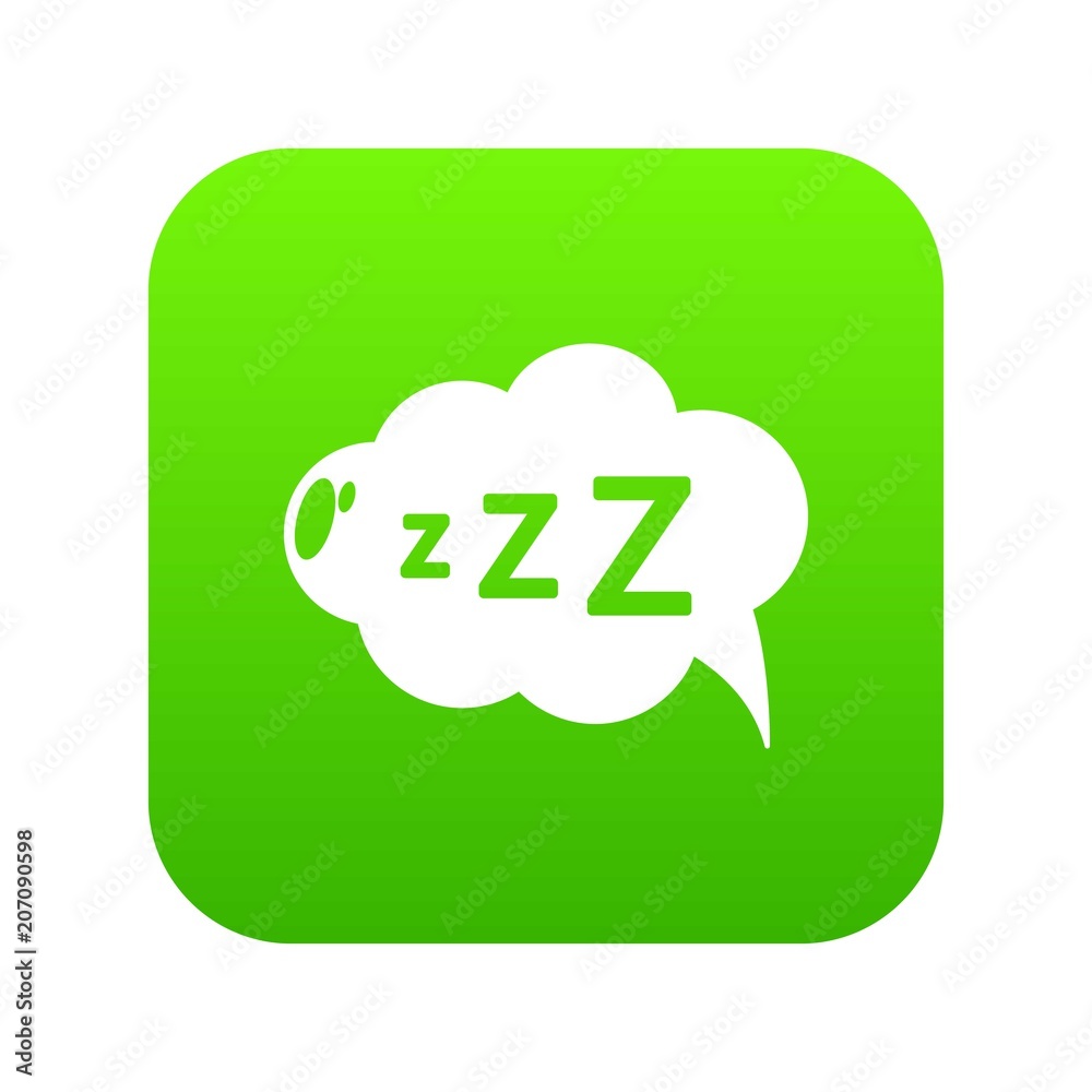 Snoring icon green vector isolated on white background Snoring icon green vector isolated on white background