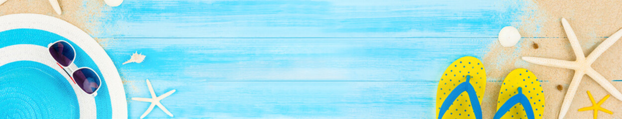 Colorful summer holiday beach web banner background
