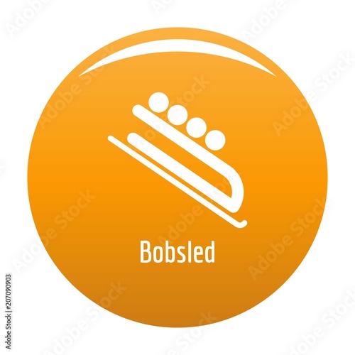 Bobsled icon. Simple illustration of bobsled vector icon for any design orange