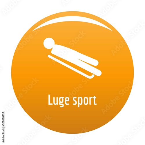 Luge sport icon. Simple illustration of luge sport vector icon for any design orange