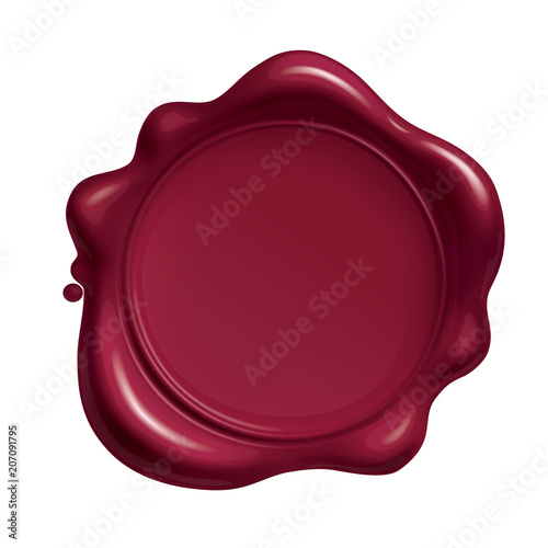 Red wax Seal Isolated on White Background, Vector Illustration eps 10