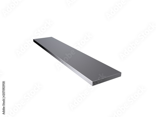 Metal flat bar. Isolated on...