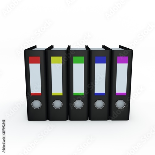 File folders.Isolated on wh...